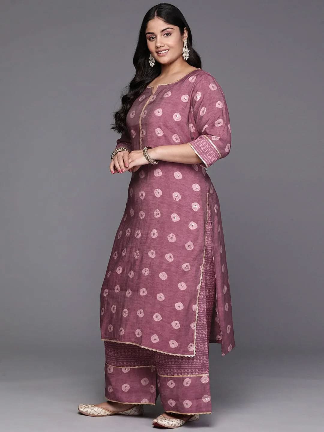 Black Yoke Design Cotton Straight Kurta With Trousers & Dupatta - Libas 