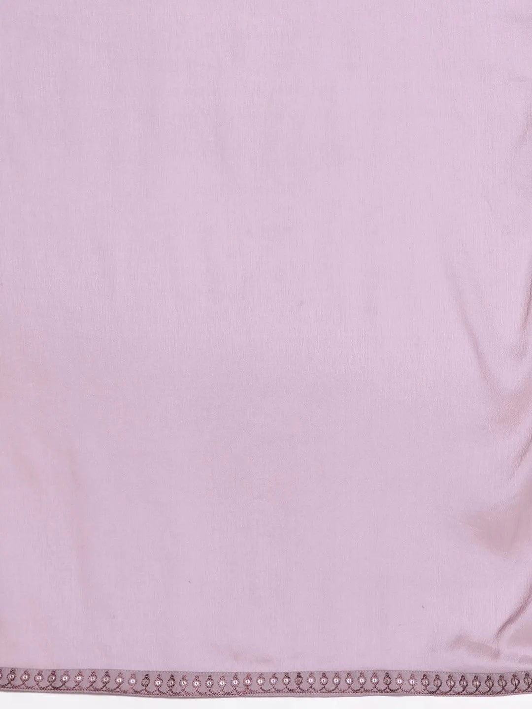 Mauve Printed Silk Blend Straight Kurta With Trousers & Dupatta - Libas 