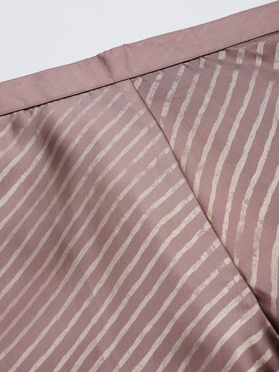Mauve Printed Silk Trousers