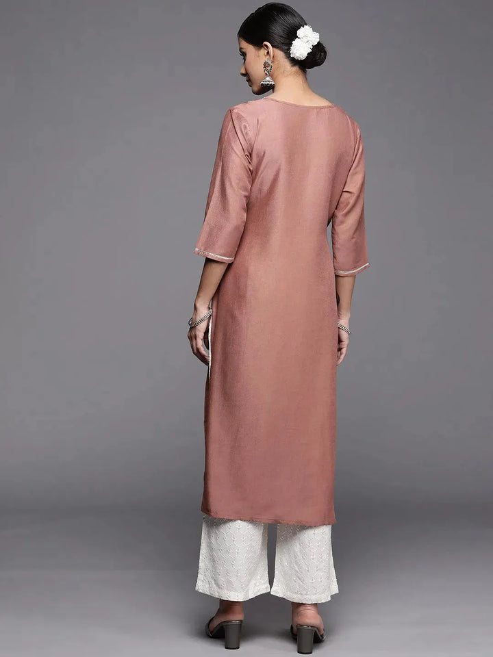 Mauve Yoke Design Silk Kurta - Libas