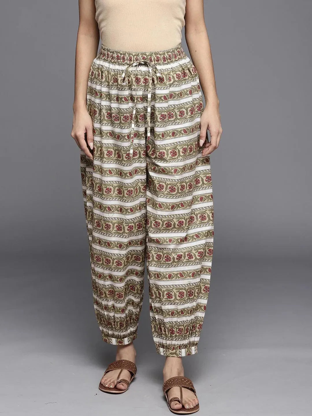 Multi Printed Cotton Salwar Pants - Libas 