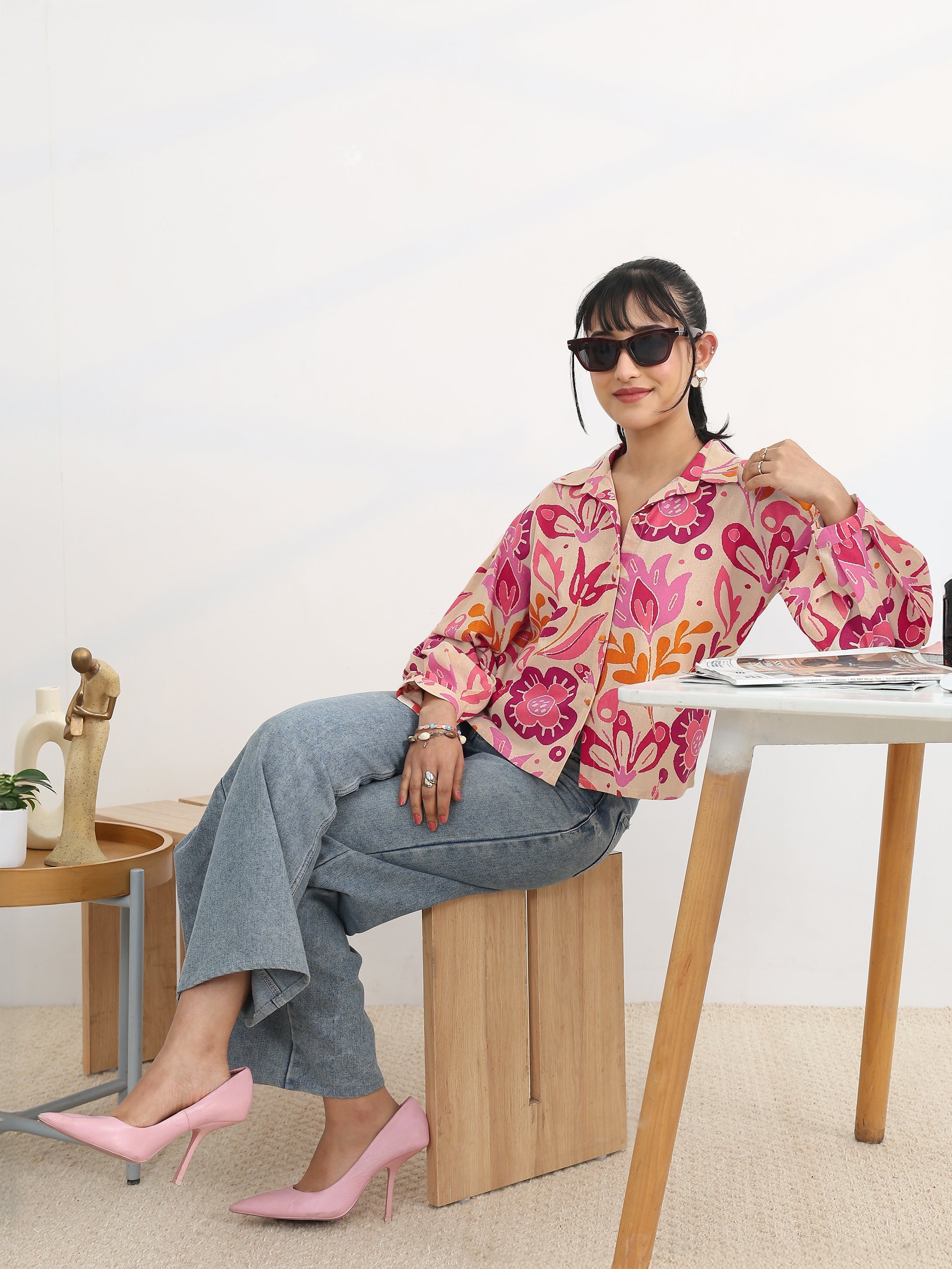 Multi Printed Cotton Straight Shirt-image-1