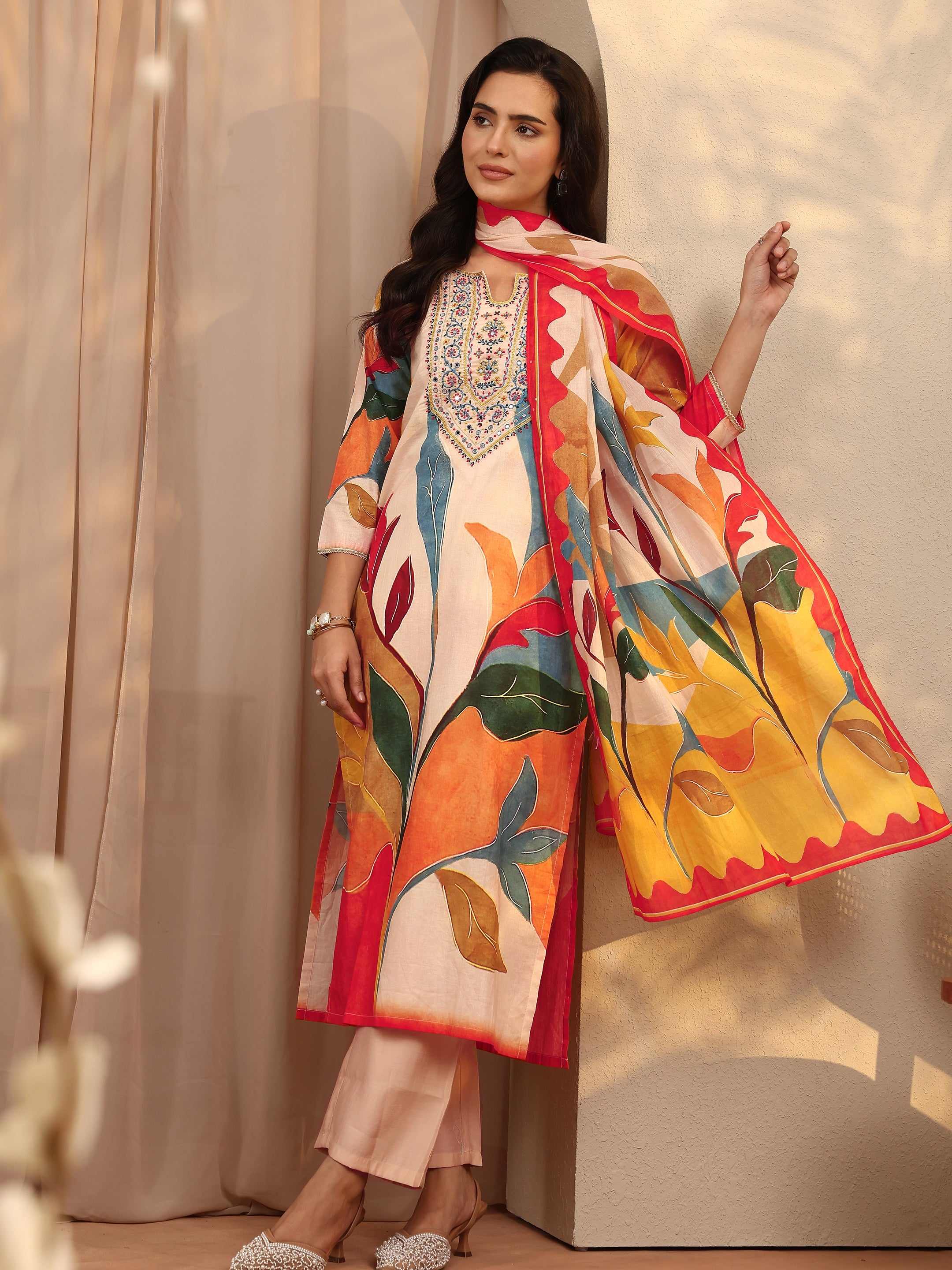 Multi Printed Cotton Straight Suit Set With Dupatta-image-45