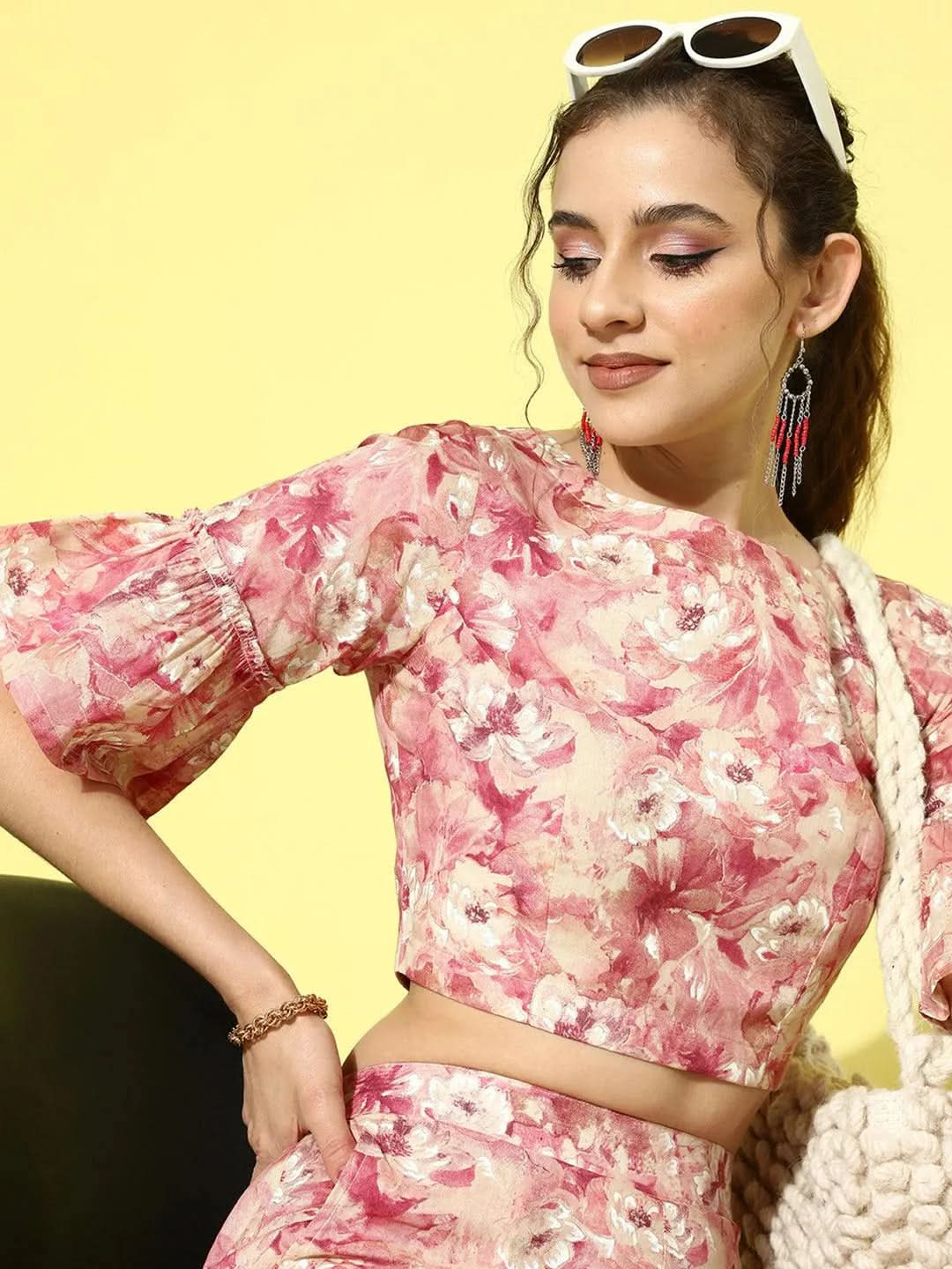 Multi Printed Cotton Top With Palazzos - Libas 