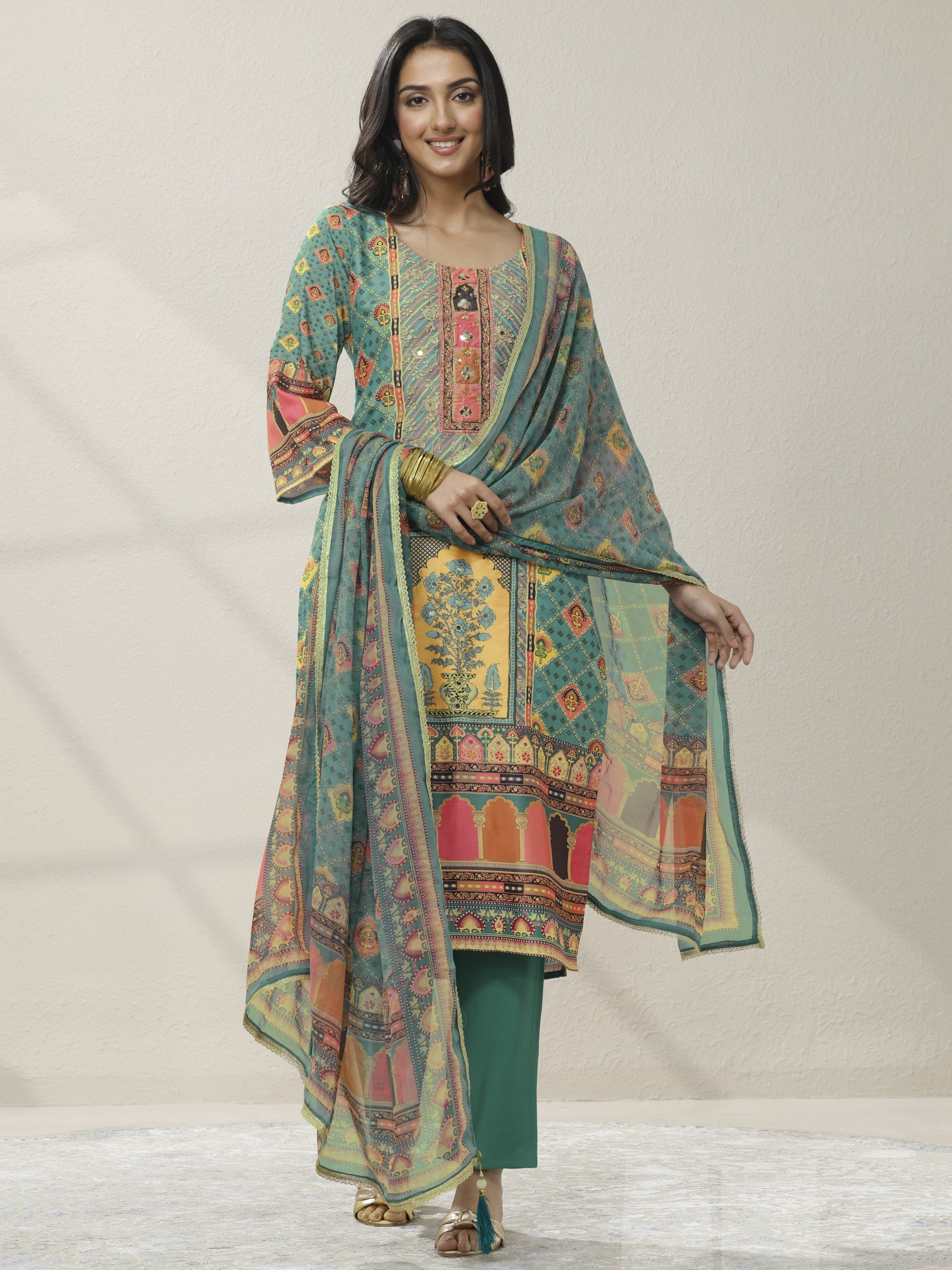 libas Multi Printed Crepe Straight Suit Set With Dupatta-picture-16