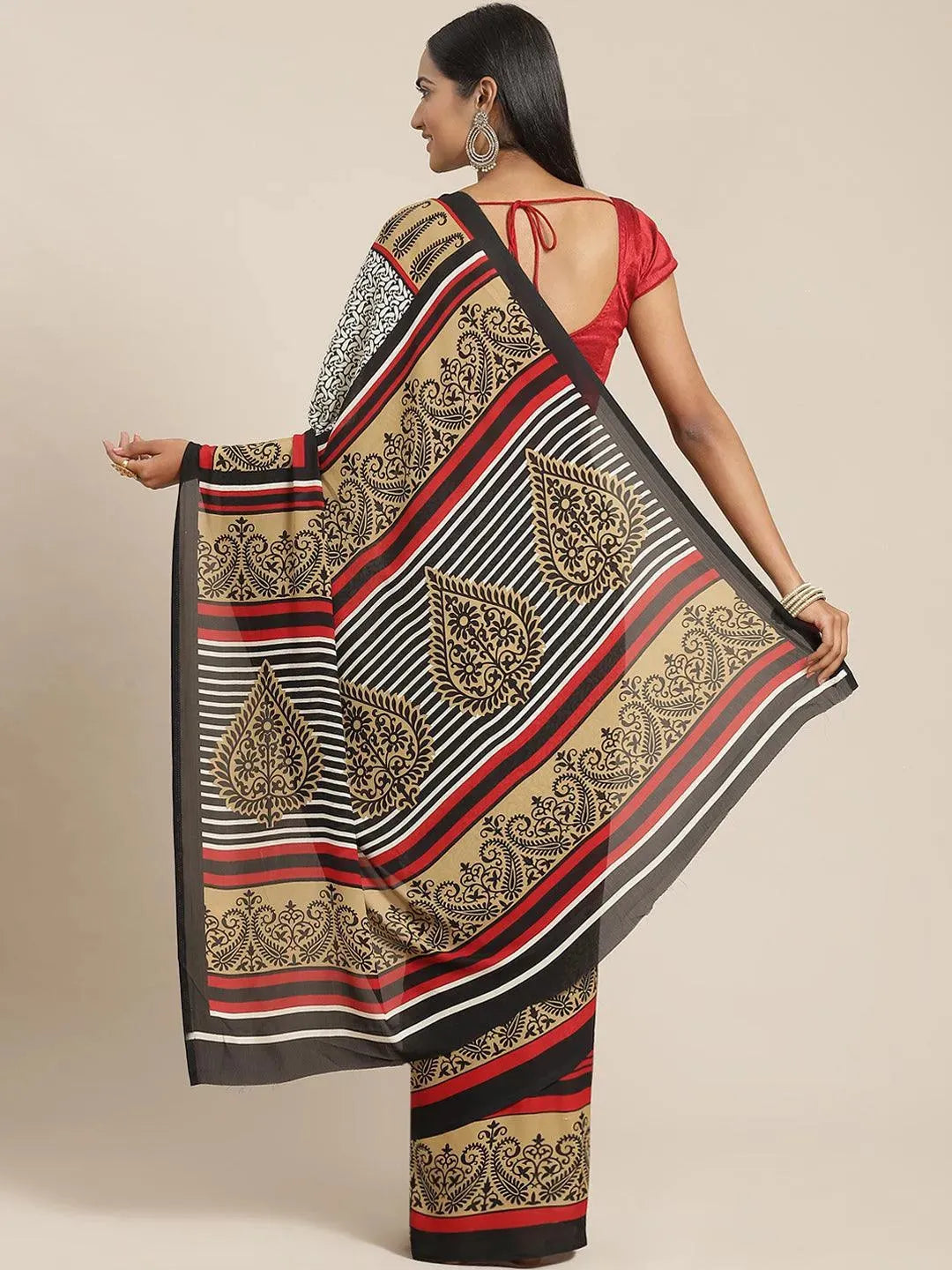 Multi Printed Georgette Saree - Libas