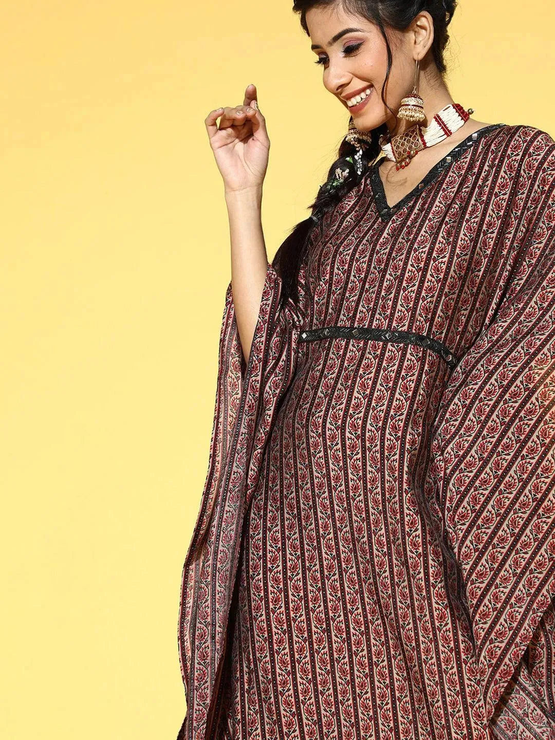 Multic Printed Silk Blend Dress - Libas 