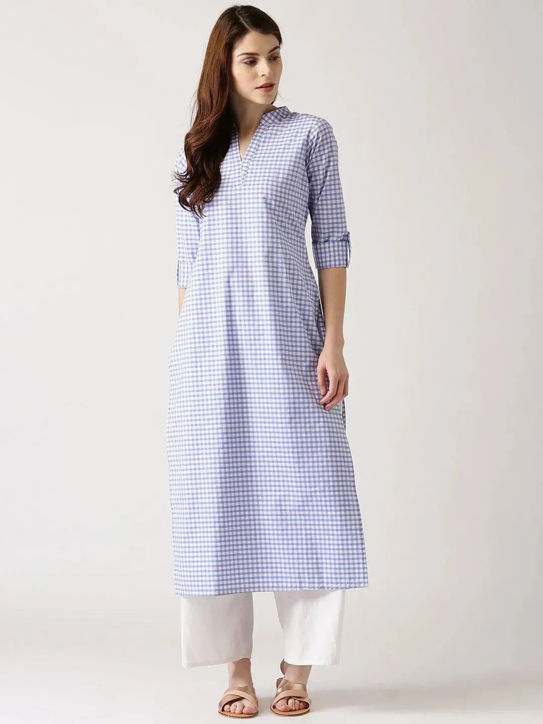 Multicolored Solid Cotton Kurta - Libas