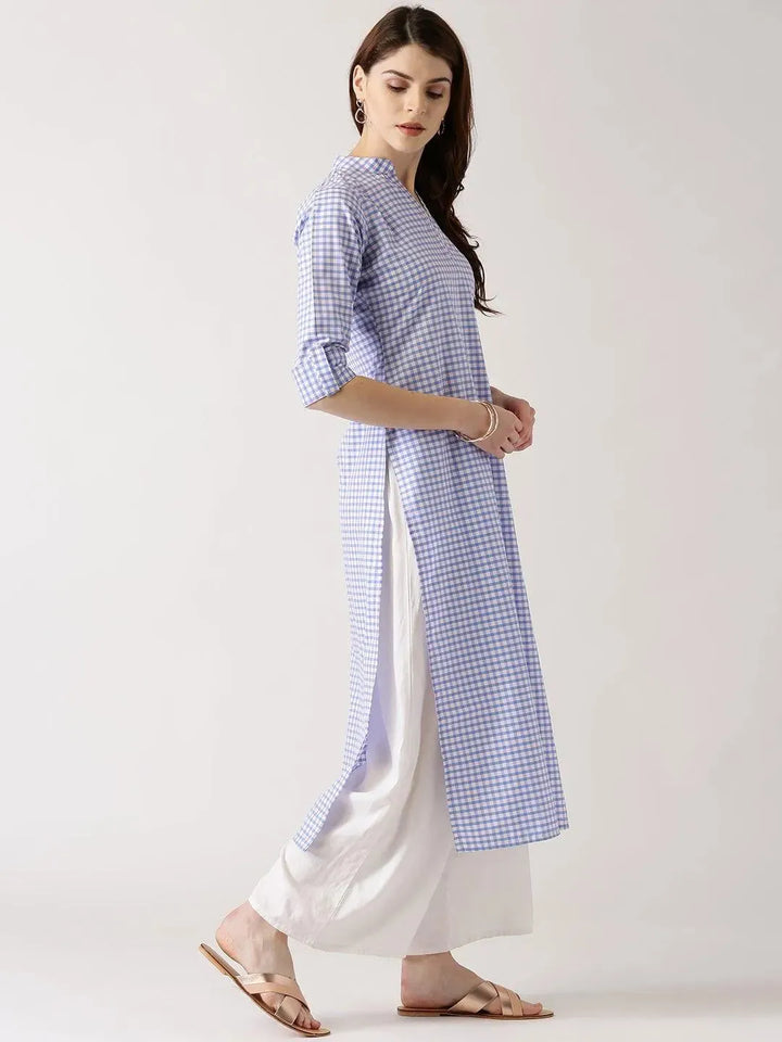 Multicolored Solid Cotton Kurta - Libas