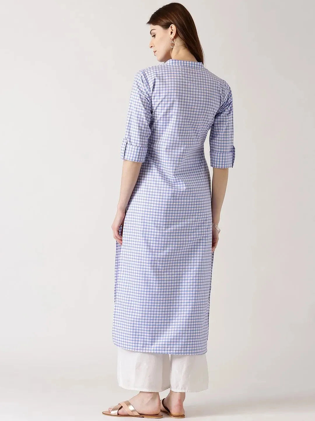 Multicolored Solid Cotton Kurta - Libas 