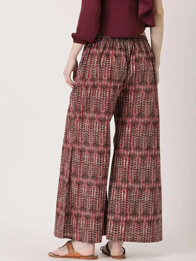 Multicoloured Abstract Cotton Palazzos - Libas