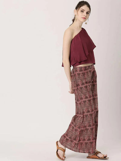 Multicoloured Abstract Cotton Palazzos - Libas