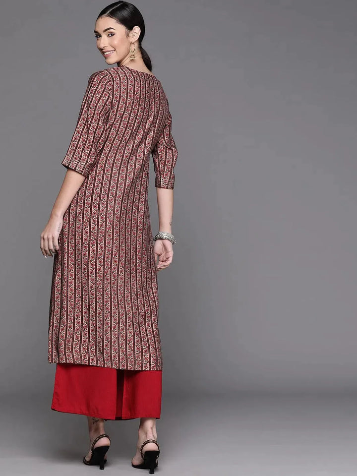 Multicoloured Printed Chanderi Silk Kurta - Libas