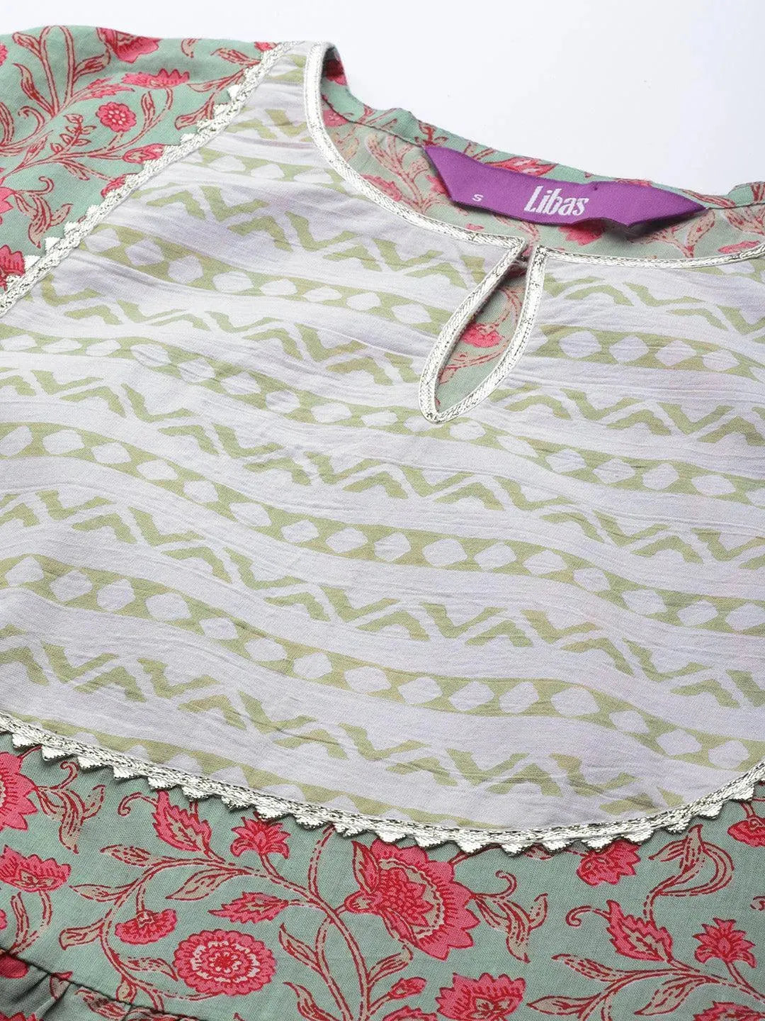 Multicoloured Printed Cotton Suit Set - Libas 