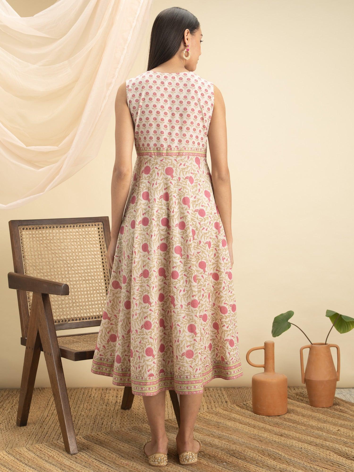 Multicoloured Printed Cotton Dress