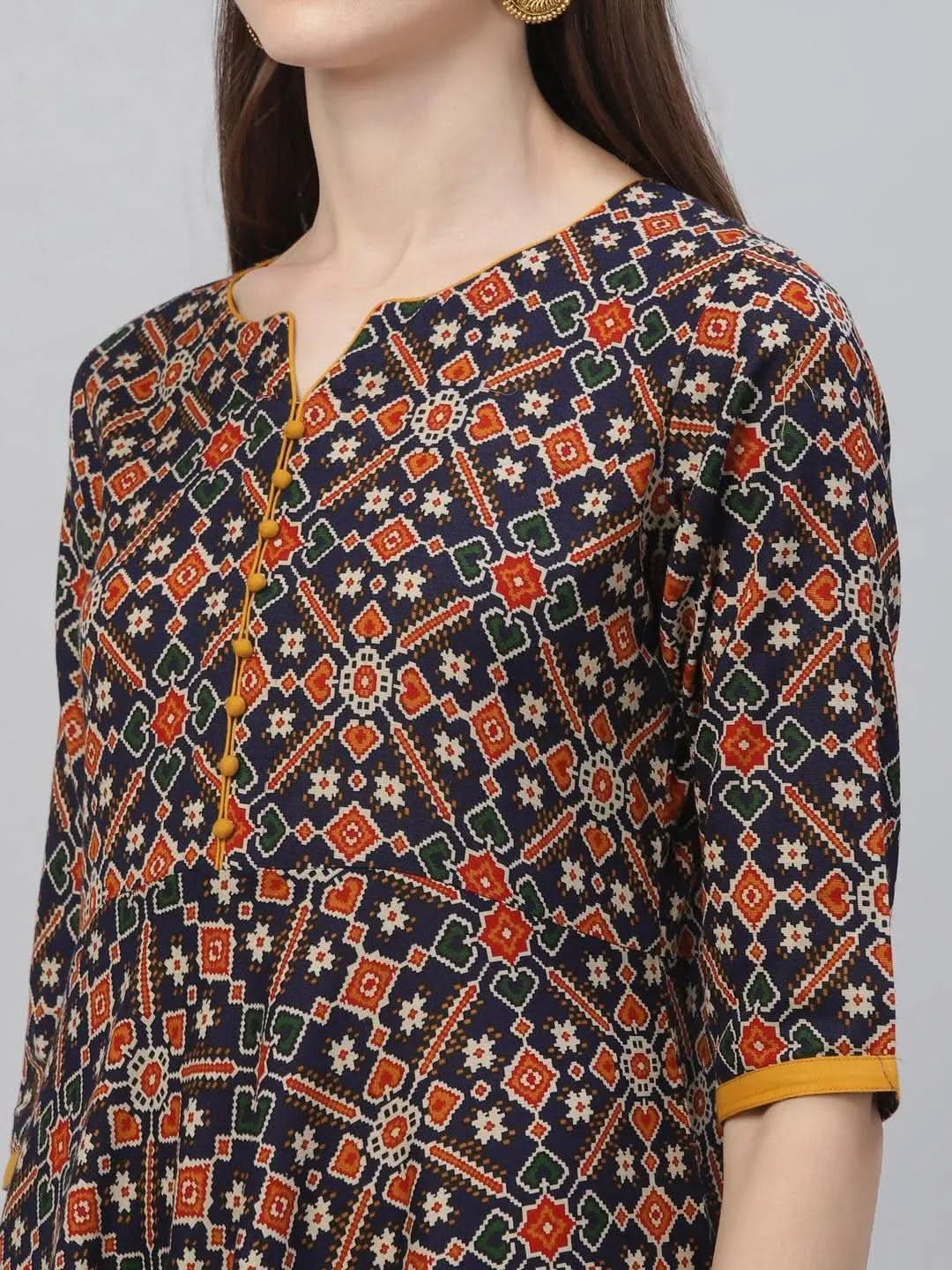 

Multicoloured Printed Cotton Dress