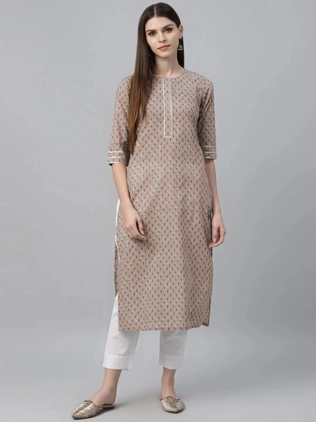 Multicoloured Printed Cotton Kurta - Libas