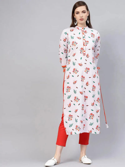 Multicoloured Printed Cotton Kurta - Libas