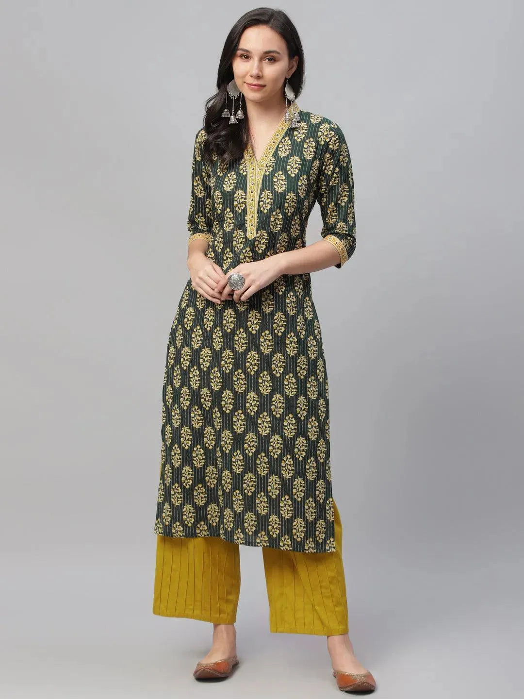 Multicoloured Printed Cotton Kurta - Libas