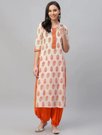 Multicoloured Printed Cotton Kurta - Libas