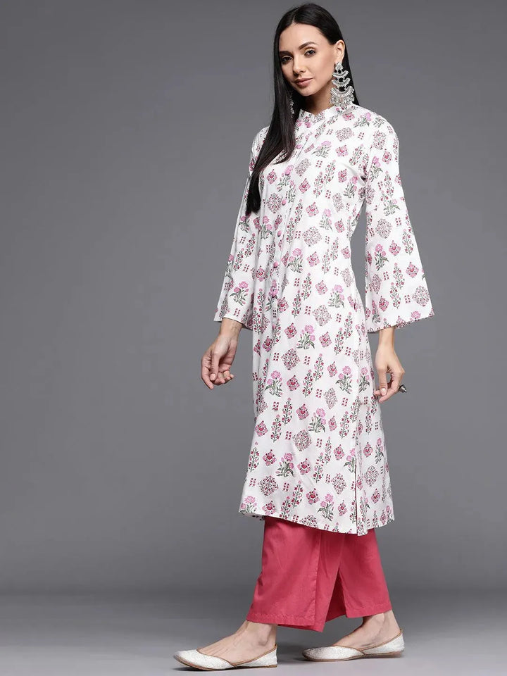 Multicoloured Printed Cotton Kurta - Libas