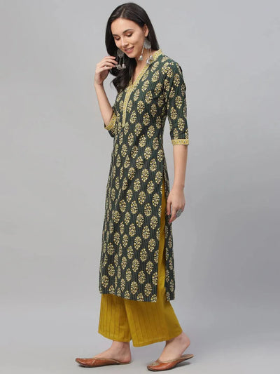 Multicoloured Printed Cotton Kurta - Libas