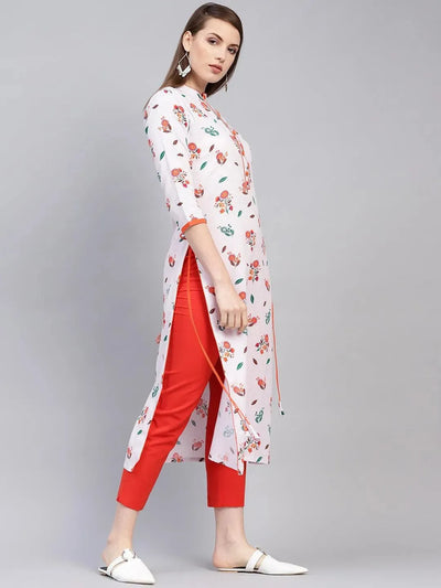 Multicoloured Printed Cotton Kurta - Libas