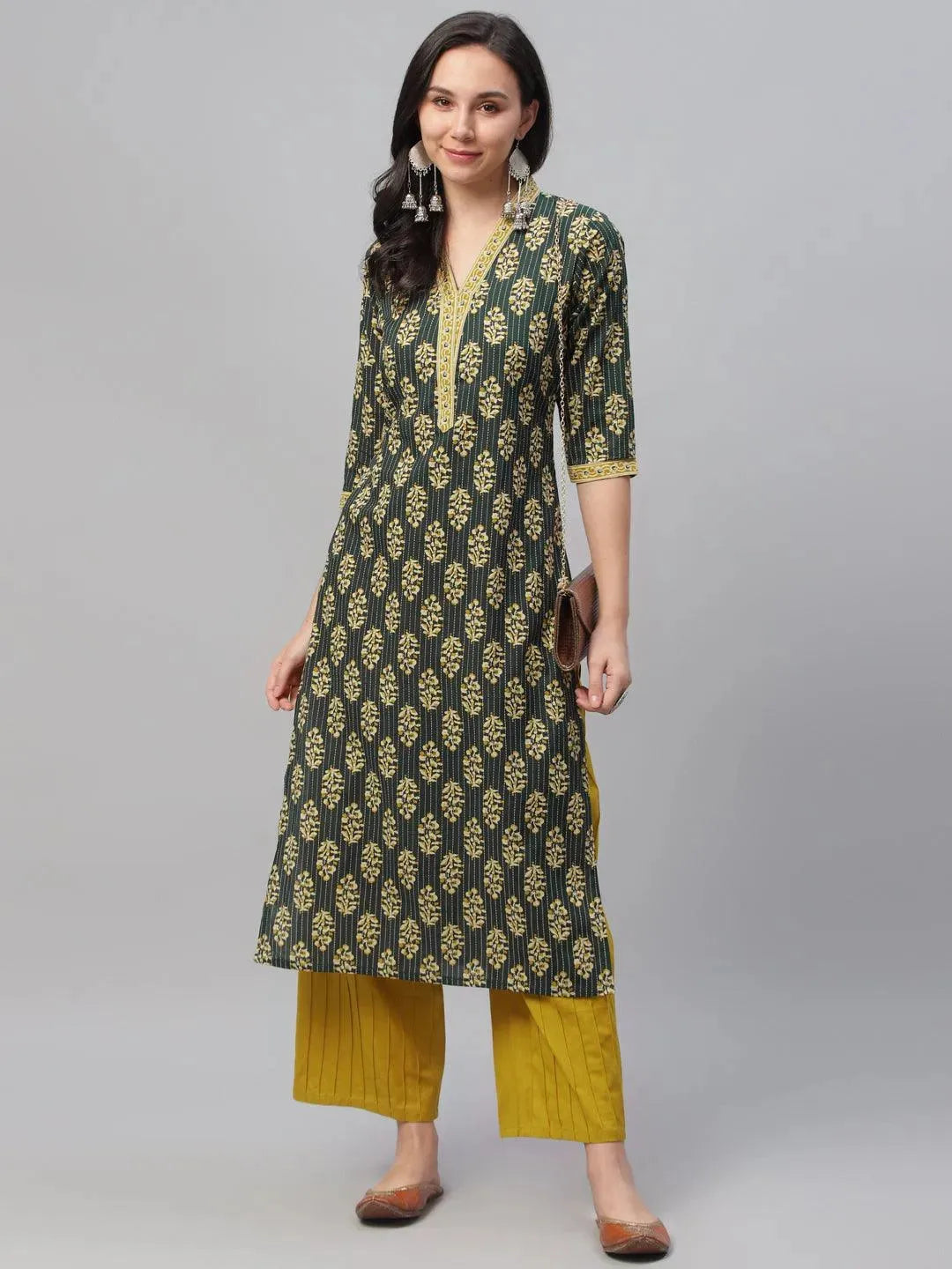 Multicoloured Printed Cotton Kurta - Libas