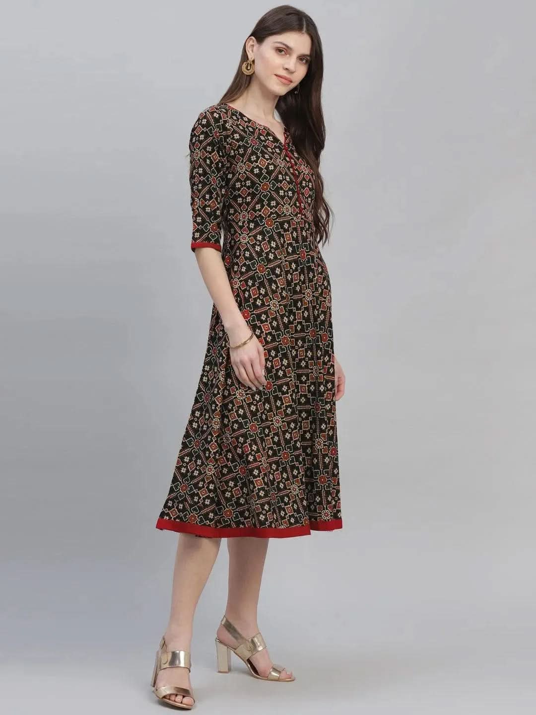 

Multicoloured Printed Cotton Kurta