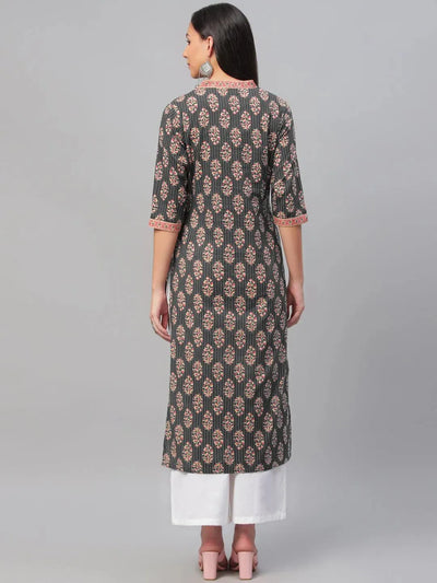 Multicoloured Printed Cotton Kurta - Libas