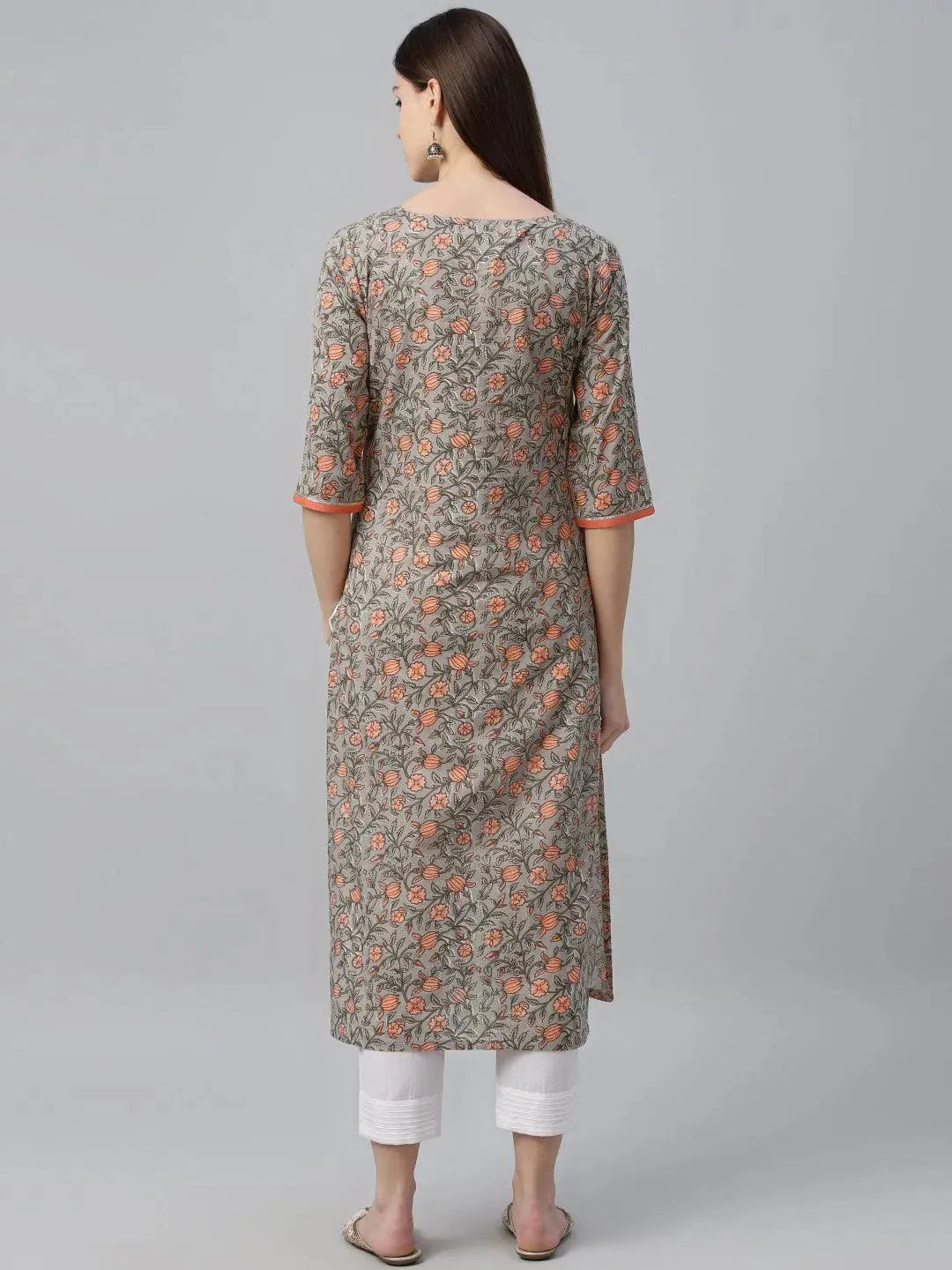 Multicoloured Printed Cotton Kurta - Libas