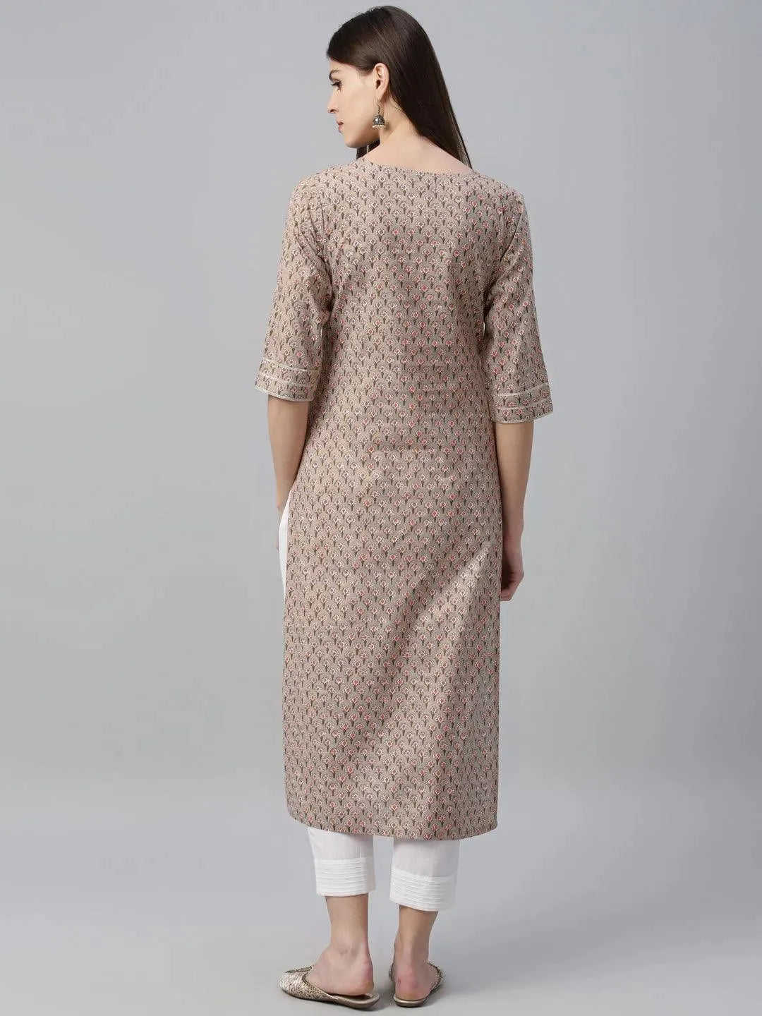 Multicoloured Printed Cotton Kurta - Libas