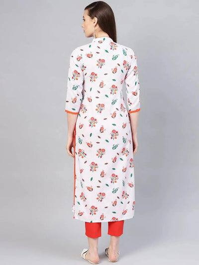 Multicoloured Printed Cotton Kurta - Libas