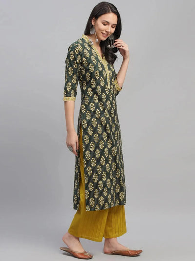 Multicoloured Printed Cotton Kurta - Libas