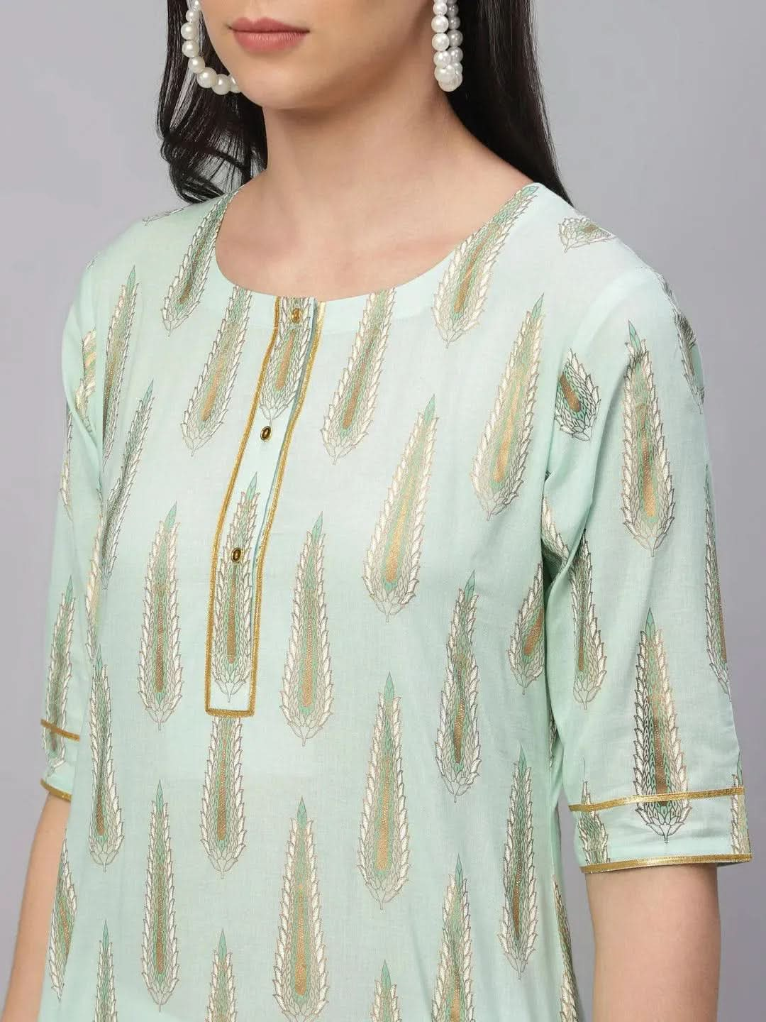 Multicoloured Printed Cotton Kurta - Libas