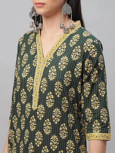 Multicoloured Printed Cotton Kurta - Libas