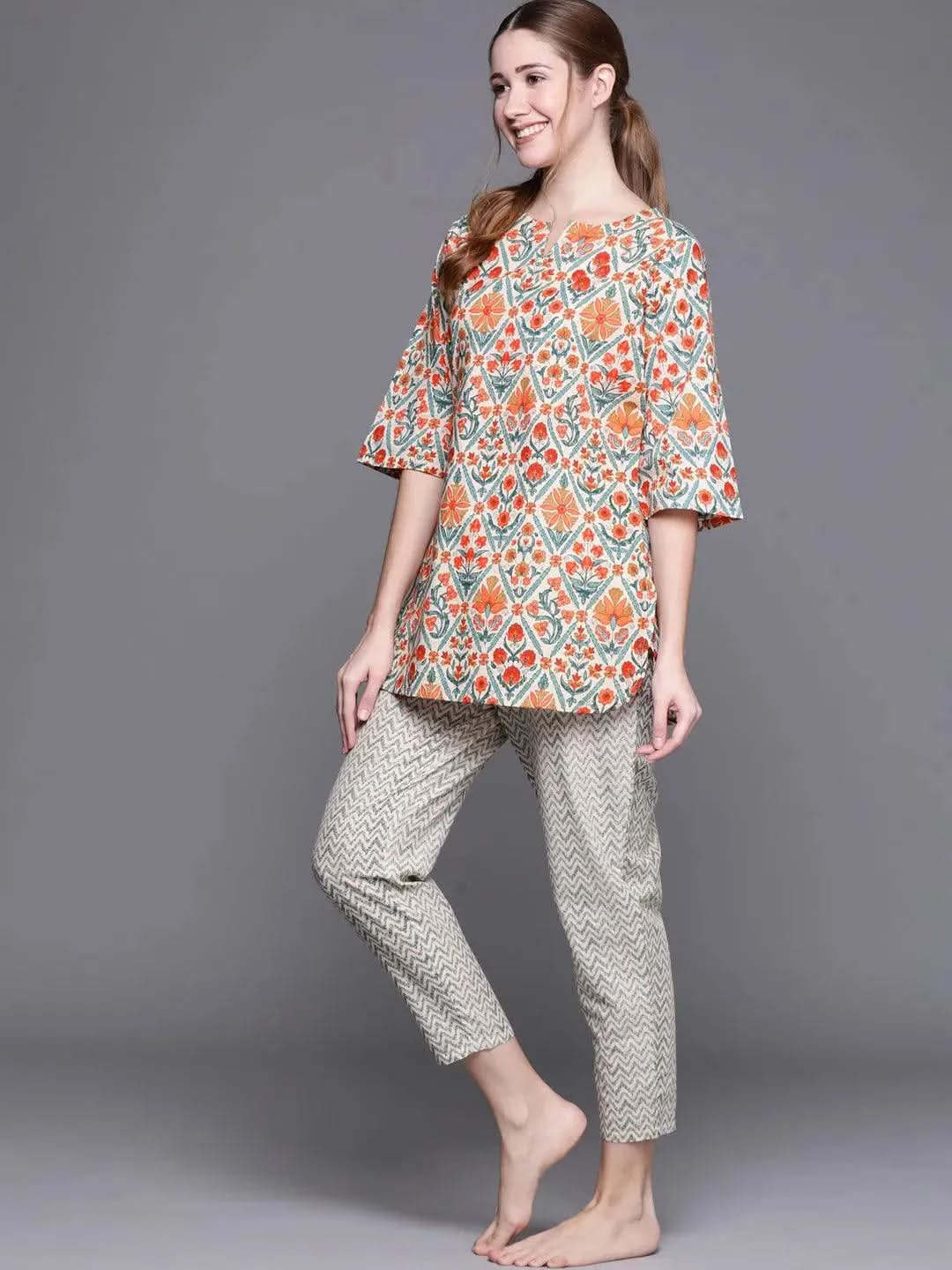 

Buy Multicoloured Printed Cotton Night Suit - 50026- | Libas Ethnic Wear Online