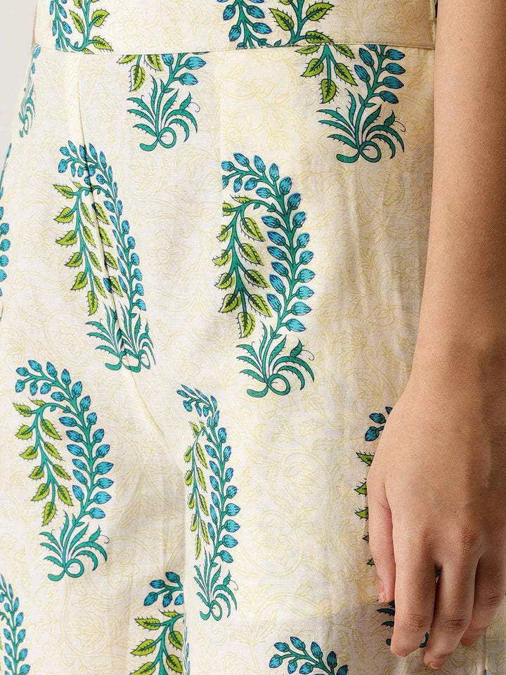 Multicoloured Printed Cotton Palazzos - Libas