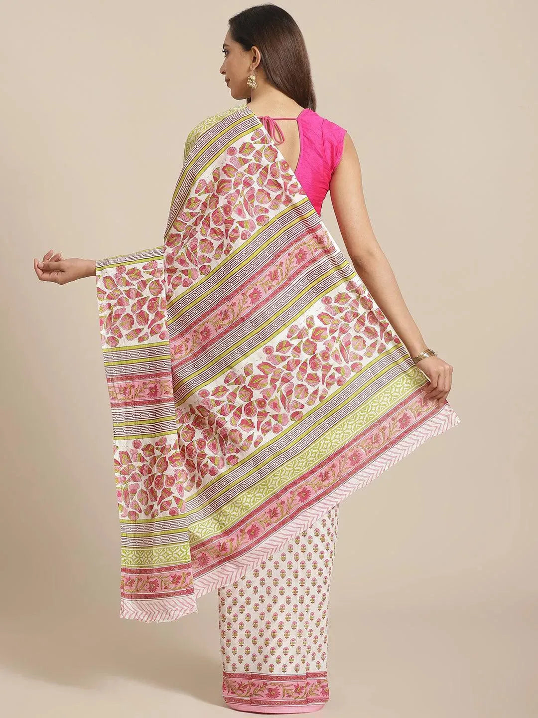 

Buy Multicoloured Printed Cotton Saree - 14362 | Libas Ethnic Wear Online