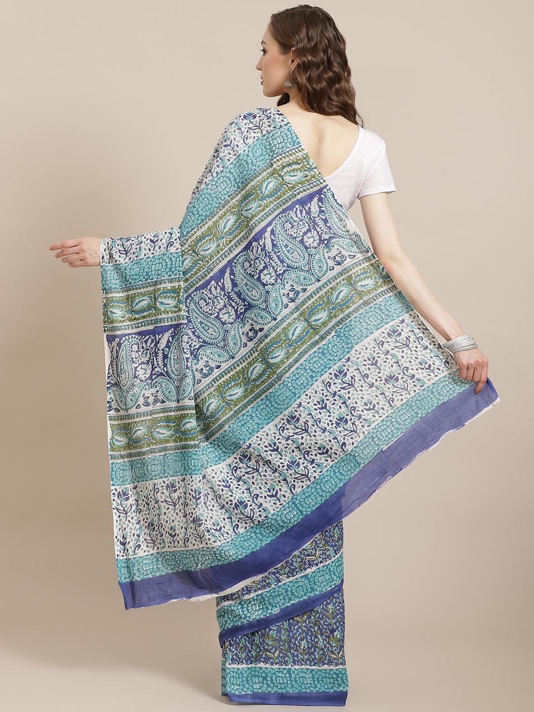 Multicoloured Printed Cotton Saree