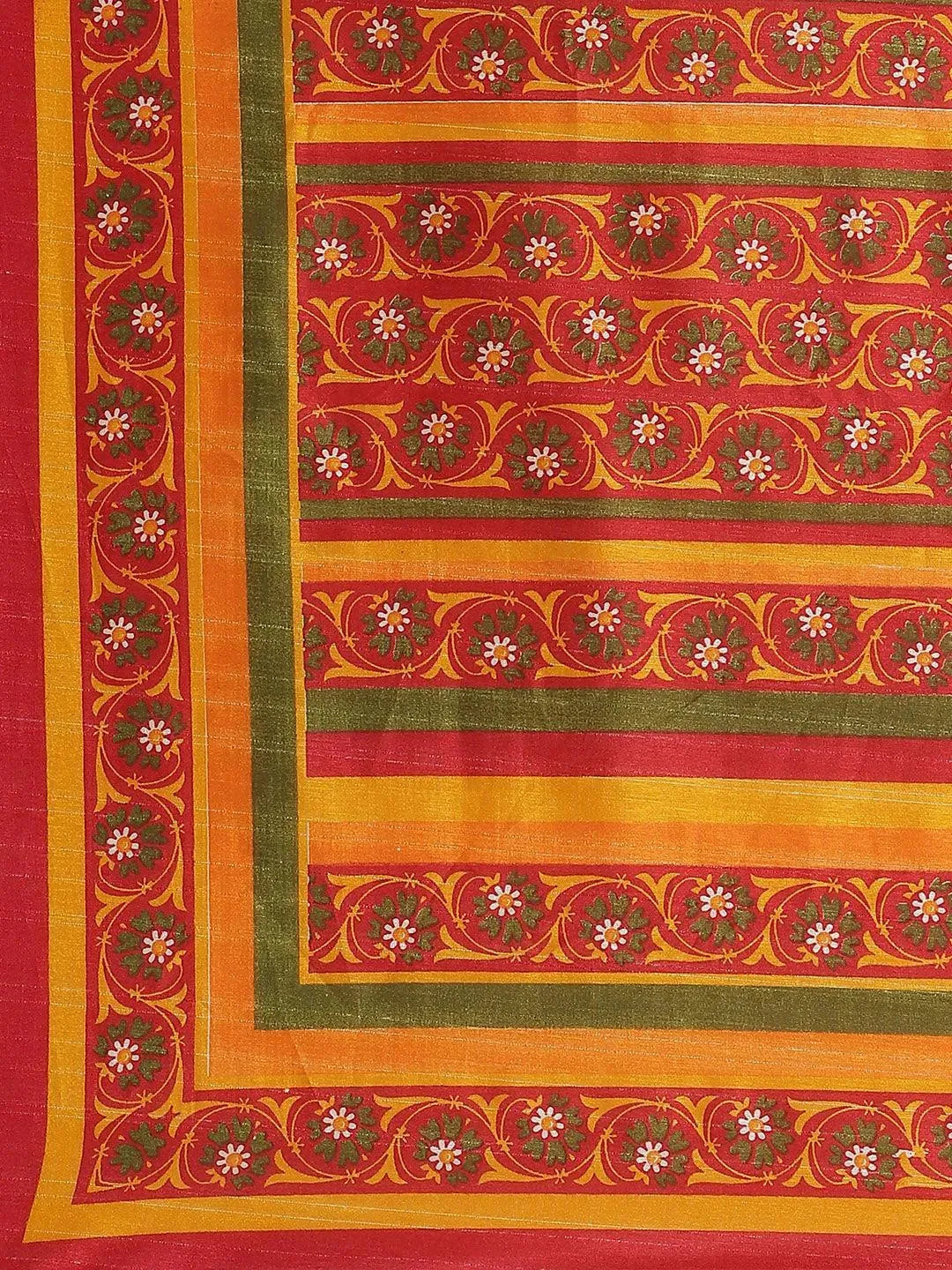 Multicoloured Printed Cotton Saree - Libas