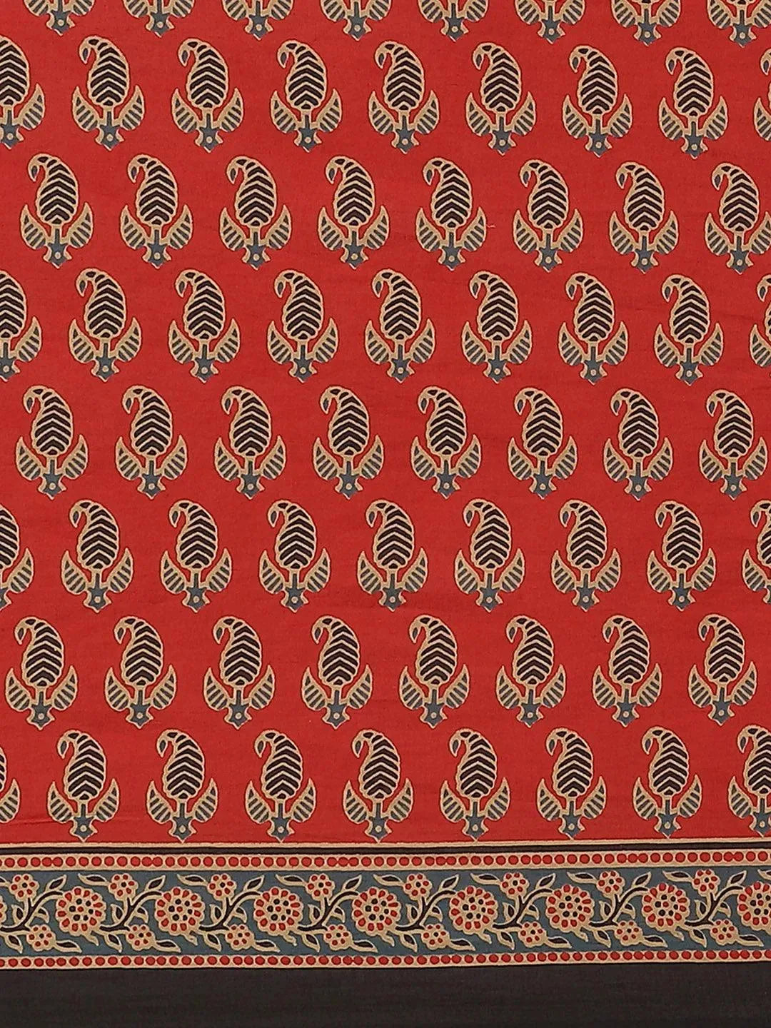 Multicoloured Printed Cotton Saree - Libas 