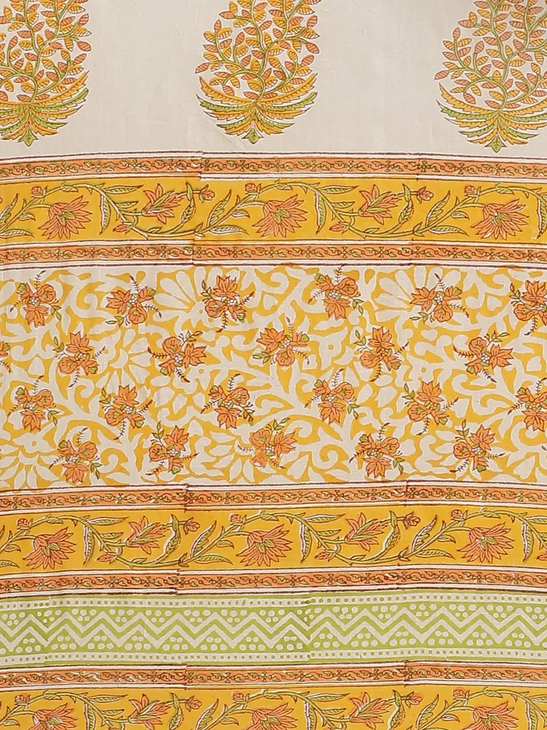 Multicoloured Printed Cotton Saree - Libas 