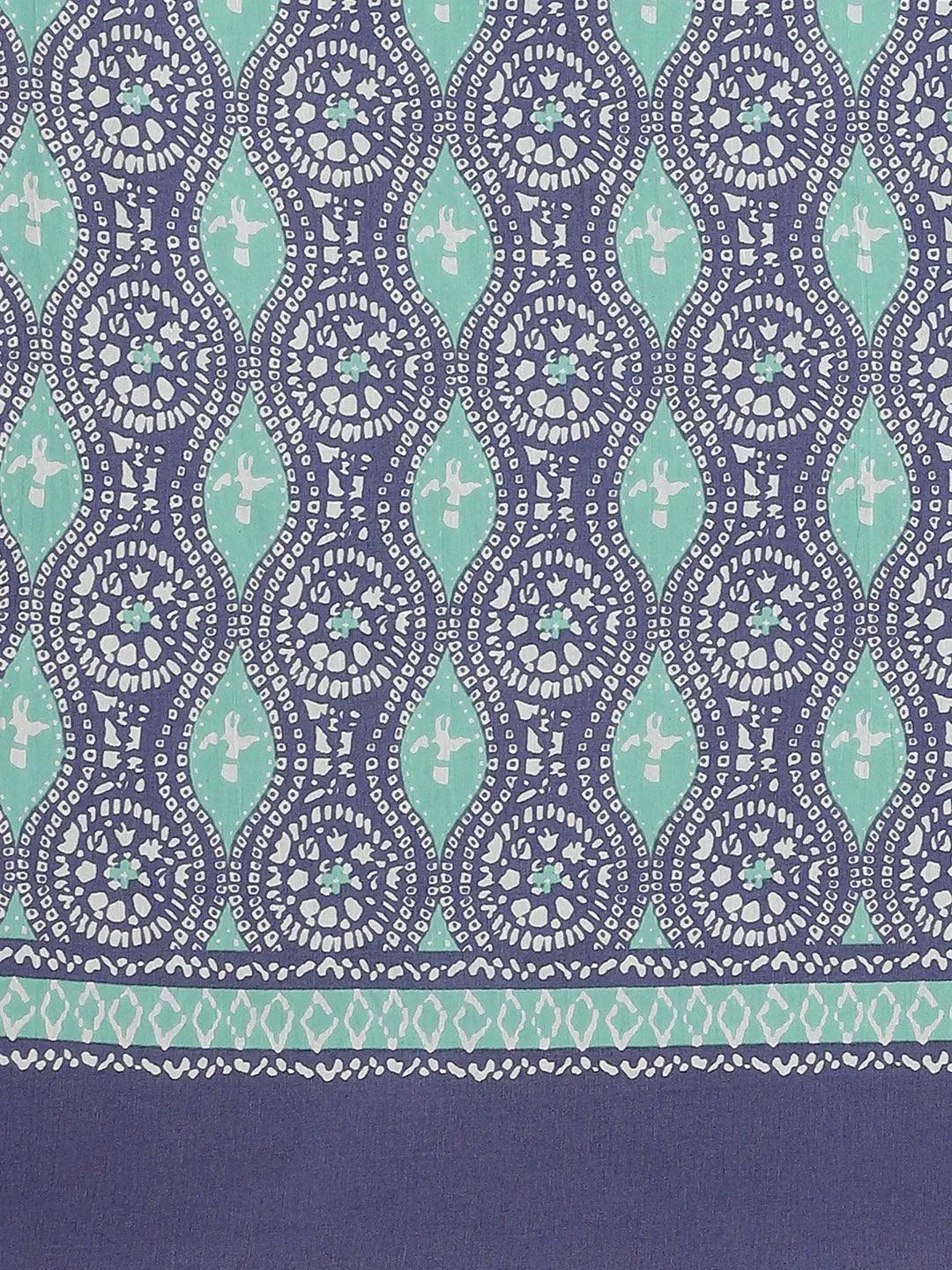 Multicoloured Printed Cotton Saree - Libas 