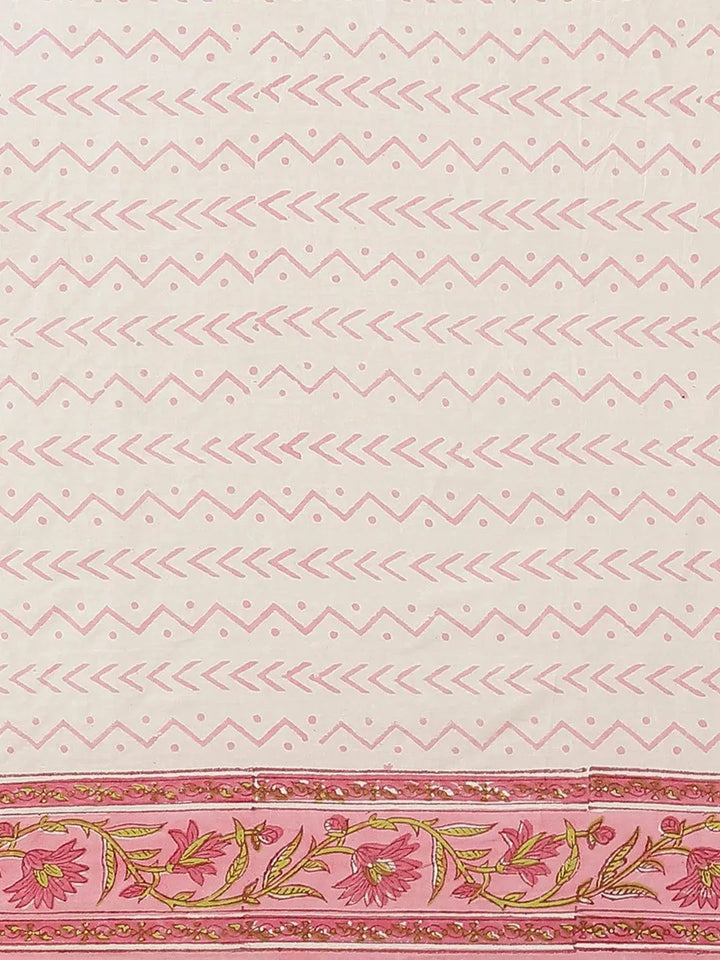 Multicoloured Printed Cotton Saree - Libas