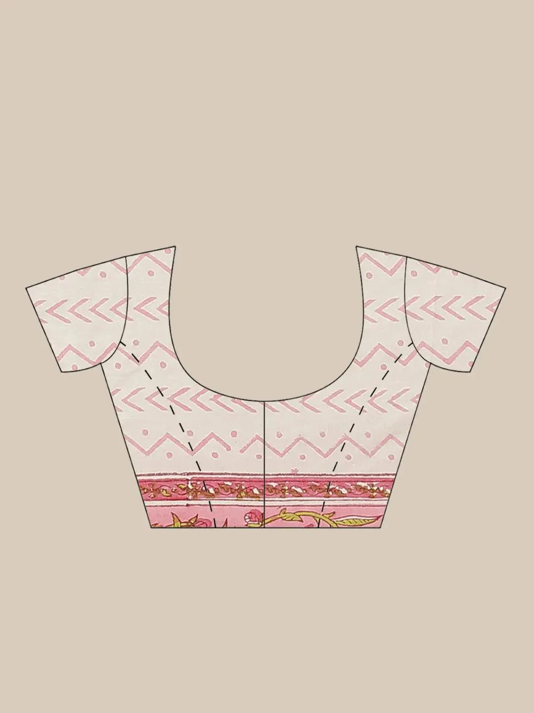 Multicoloured Printed Cotton Saree - Libas 
