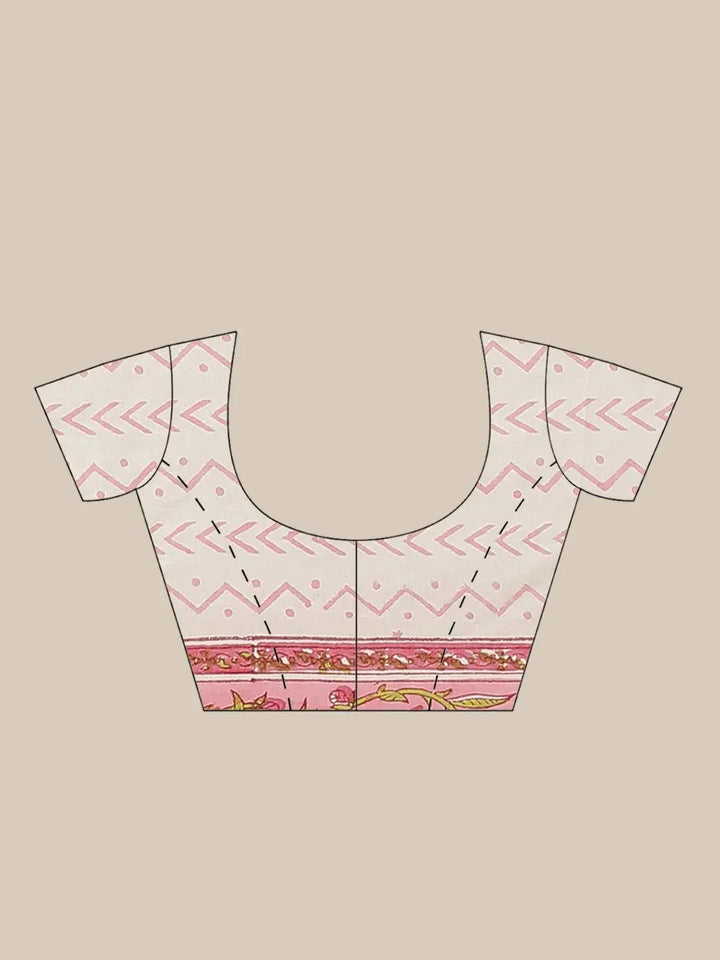 Multicoloured Printed Cotton Saree - Libas