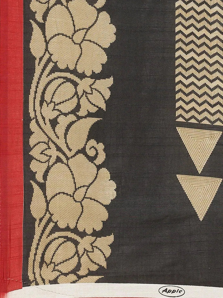 Multicoloured Printed Cotton Silk Saree - Libas