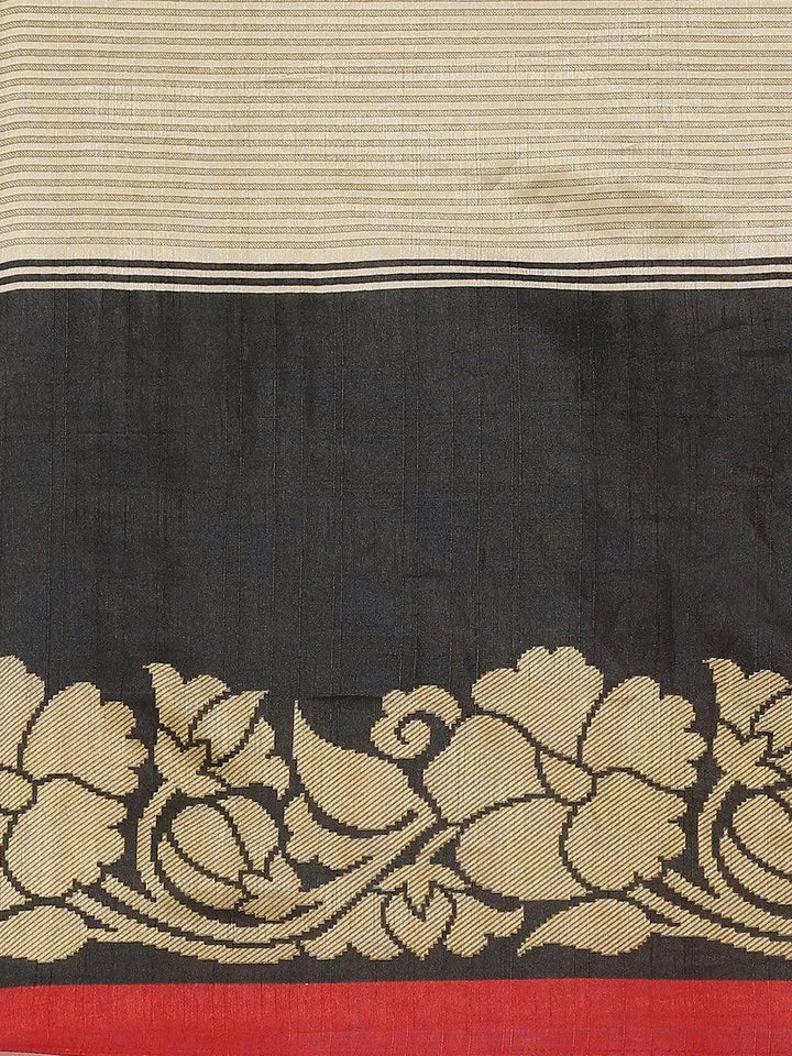 Multicoloured Printed Cotton Silk Saree - Libas