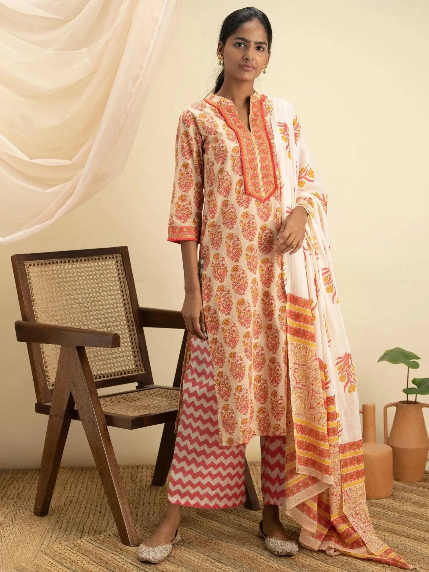

Buy Multicoloured Printed Cotton Suit Set - 20020O- | Libas Ethnic Wear Online